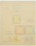 SANS TITRE by François Morellet, 1956, Mine de plomb et crayons de couleur sur papier, sold Oct 2018