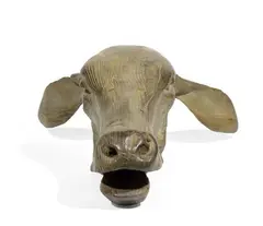 TROPHEE DE VEAU by Quentin Garel, 2003, Bronze à patine beige signé et numéroté, sold Jun 2018