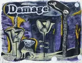 DAMAGE by Damien Deroubaix, 2003, Aquarelle et collage sur papier titré en haut à gauche, sold Jun 2018