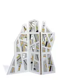 PARAVENT by Clément Bagot, 2010, Collage de mètres-rubans, règles, et plexiglas sur paravent découpé en bois, sold Jun 2018