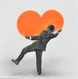Loveland Vandalman Orange Heart by Nick Walker, 2013, Acrylique et pochoir sur toile, sold Jun 2018
