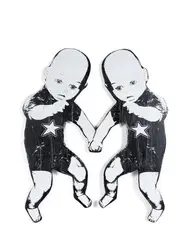 Twin storker 2010 Impression et collage de papier sur bois découpé by Mark Jenkins, Collage of paper print mounted on cut wood, sold Jun 2018