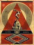 Classic Discs, 2013 - HPM by Shepard Fairey, Technique mixte et collage sur fond, sérigraphique sur bois, sold Mar 2018