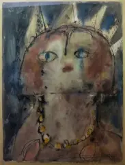 Reine barbare 1950 by Slavko Kopač, Gouache sur papier, sold Jun 2017