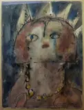 Reine barbare 1950 by Slavko Kopač, Gouache sur papier, sold Jun 2017