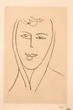 Jeune femme au foulard by Henri Matisse, Lithographie sur vélin, sold Nov 2024
