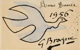 Oiseau - Bonne Année by Georges Braque, 1956, Encre et aquarelle sur papier, sold Nov 2024