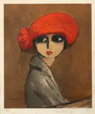 Le Coquelicot by Kees van Dongen, 1960, Lithographie en couleurs sur vélin d'Arches, sold Nov 2024