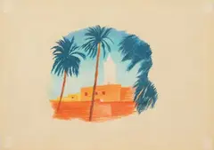 Le Bonheur illustré by Annette Messager, 1976, Crayon de couleur sur papier marouflé sur papier, sold Nov 2024