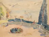 Le jardin sur le lac by Constantin Andréevitch Terechkovitch, 1931, Aquarelle et gouache sur papier, sold Nov 2024