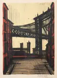 New York, Le pont de Brooklyn by Bernard Buffet, 1964, Lithographie en couleur sur papier, sold Nov 2024