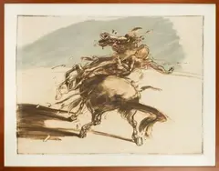 Cavalier by Claude Weisbuch, Lithographie en couleurs sur papier, sold Nov 2024