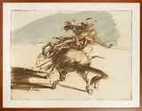 Cavalier by Claude Weisbuch, Lithographie en couleurs sur papier, sold Nov 2024