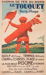 Le Touquet Paris-Plage by Edouard Courchinoux, Affiche en couleurs sur papier, sold Nov 2024