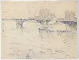 Paris, pont sur la Seine by Marcel Jefferys, Aquarelle et gouache sur papier, sold Oct 2024