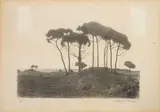Paysage aux pins parasols by Georges Ribemont-Dessaignes, Lithographie sur papier, sold Sep 2024