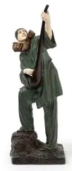 * Pierrot by Demetre Chiparus, Épreuve chryséléphantine en bronze à triple patine verte, médaille et dorée, sold Jun 2024