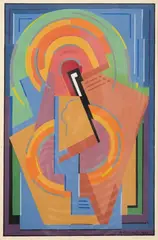 Composition cubiste by Robert Pouyaud, 1943, Gouache sur papier, sold Jun 2024