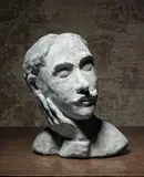 Proust écoutant Jeux d'eau à la Villa d'Este de Listz by Pascale Loisel, Bronze à patine verte, sold Nov 2022