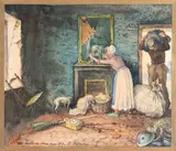 Le retour du soldat by Émile Friant, Aquarelle signée en bas à gauche, annotée « mes meilleurs vœux, sold Oct 2022