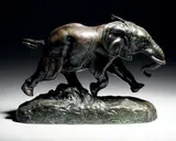 Éléphant du Sénégal by Antoine-Louis Barye, Bronze à patine brun vert nuancée Sans doute une fonte de Barbedienne, vers, sold Oct 2022