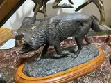 Loup by Luís Valadares, 2000, Bronze à patine noire signé, sold Apr 2022