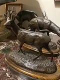 Cerf by Josechu Lalanda, 1995, Bronze à patine sombre sur socle en bois signé et daté, sold Apr 2022