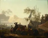 La halte des voyageurs by Claude Michel Hamon Duplessis, Panneau préparé, sold Apr 2022