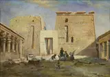 Vue d'un temple égyptien by Edward Woolm, Toile, sold Apr 2022