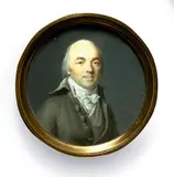 Portrait d'un homme à la redingote olive by Jean-Baptiste Jacques Augustin, Gouache et aquarelle sur ivoire Diamètre :, sold Apr 2022