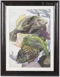 Poissons des Bermudes by Paul Jouve, 1956, Gouache, crayon gras et lavis sur papier Japon, sold Nov 2024