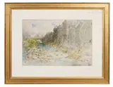 Village normand au pied d’une rivière by Gustave Doré, Aquarelle et crayon sur papier, sold Nov 2024