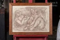 Femmes alanguies by René Andrei, Pastel sur papier, sold Nov 2024