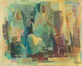 Composition by Alfred Vachon, Toile signée et datée (19)63 en bas à droite, sold Oct 2024