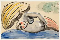 Bain de soleil by Suzanne Duchamp, Aquarelle et gouache sur papier, sold Jul 2024