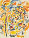Sans titre by Jean-Claude Forquin, Gouache sur trait de crayon, sold Jul 2024