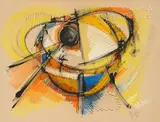 Sans titre by Roger Lersy, 1958, Pastel sur papier, sold Jul 2024