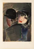 Le couple by Werner Scholz, Lithographie en couleurs papier d Arches Epreuve d’artiste Henri Deschamps lithographe, sold Jul 2024