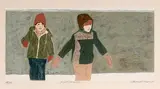 Les petites patineurs by Claude A. Simard, Lithographie, sold Aug 2024