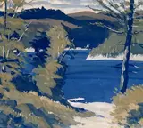 Sans titre - Scène lacustre by Wilfrid Corbeil, Gouache, sold Aug 2024