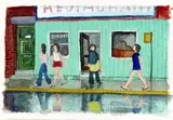 Restaurant Surrey by Philip Surrey, Aquarelle, sold Jun 2024