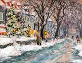 Les arbres magnifiques sur Grande-Allée by Horace Champagne, Pastel, sold Jun 2024