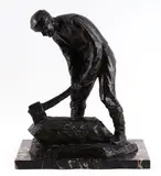 Fendeur de bois de corde by Alfred Laliberté, Bronze à patine foncée De la série "Métiers, coutumes et légendes d'autrefois" (entre, sold Apr 2024