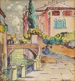 Côte d'Azur by Marc-Aurèle Fortin, Aquarelle, sold Apr 2024