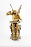 L'amour aux colombes (une colombe manquante) by Jean Antoine Injalbert, Bronze à patine dorée, sold Feb 2024