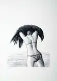 La Femme au corbeau by Roland Topor, Lithographie, sold May 2024