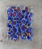 Abstraction dans les tons bleu et pourpre by Daniel Vassart, Gouache sur toile libre, sold May 2024