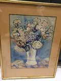 Bouquet de fleurs by Louis Audibert, Aquarelle sur papier, sold Feb 2024