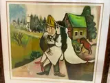Les mariés by Leo Roth, Gouache sur papier, sold Feb 2024