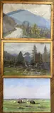 Paysages de montagne. 2 dessins à l'aquarelle et gouache sur tissu marouflé. L'un by Julius Fürst, 1924, Aquarelle et gouache, sold Feb 2024